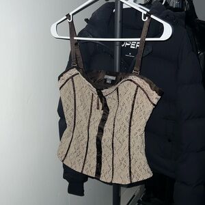 Apt 9 Brown Lace Corset Top